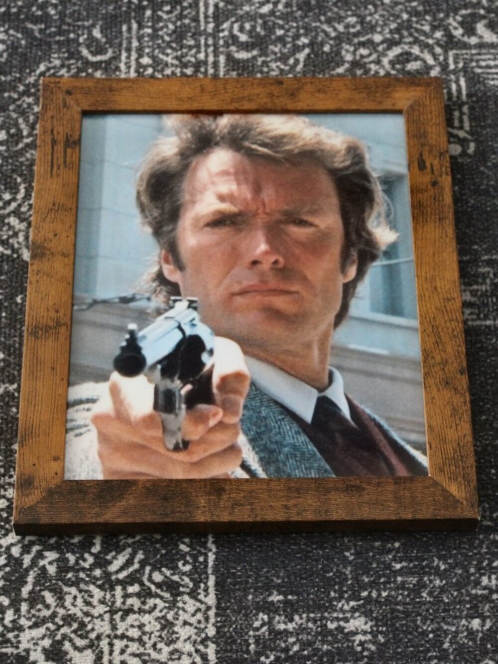 Vintage Clint Eastwood Dirty Harry Magnum Movie 8x10 Color Photo Print Framed